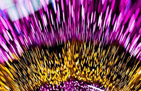 Side view of a pink retro car